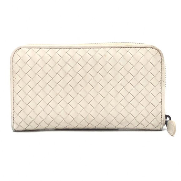 BOTTEGA VENETA 114076 Intrecciato Long Wallet with Round Zipper Leather Wom...